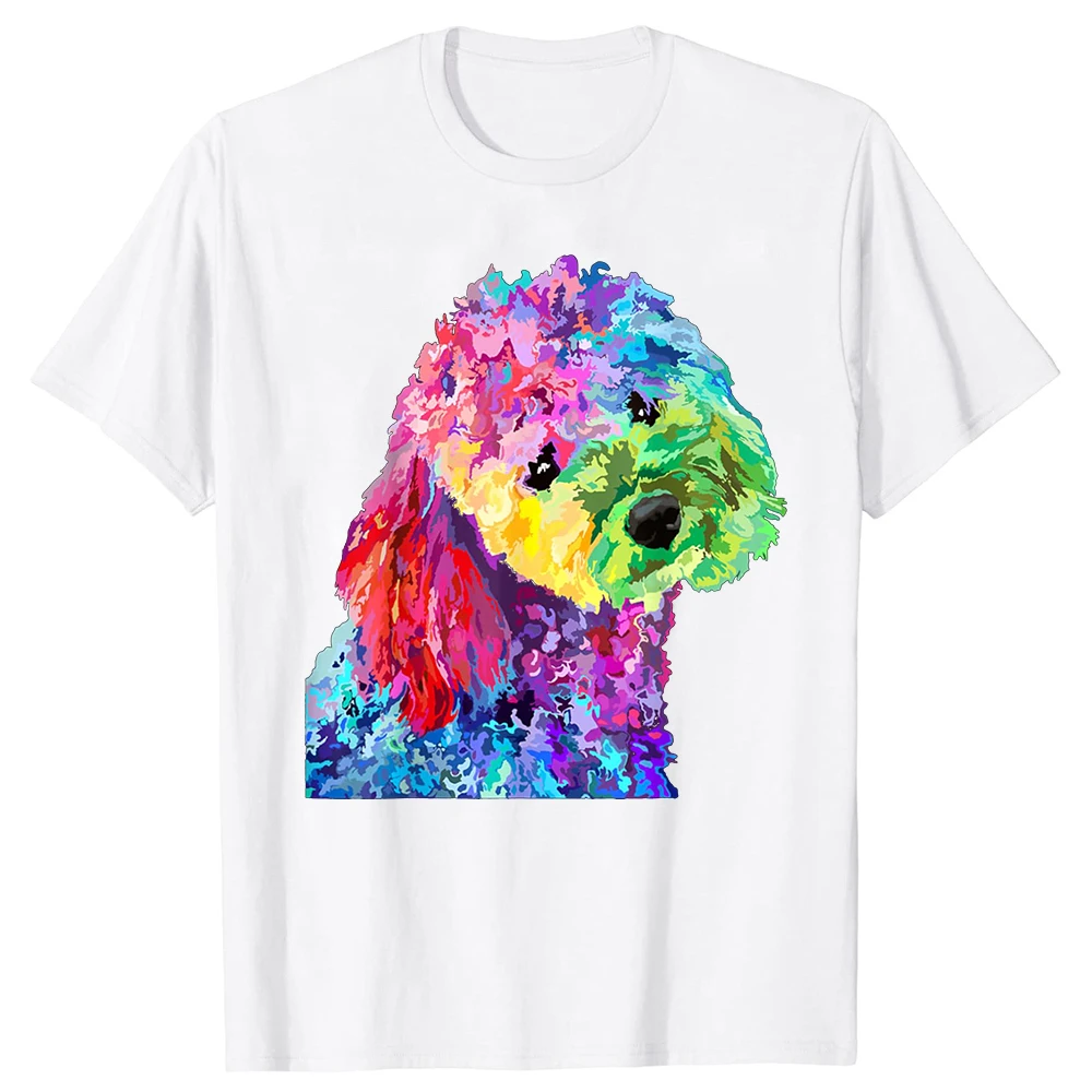 Retro Vintage Hund Geschenke Bunte Coole Pudel T Shirts Sommer Stil Grafik Baumwolle Streetwear Welpen Liebhaber T-shirt Männer_voghion.com