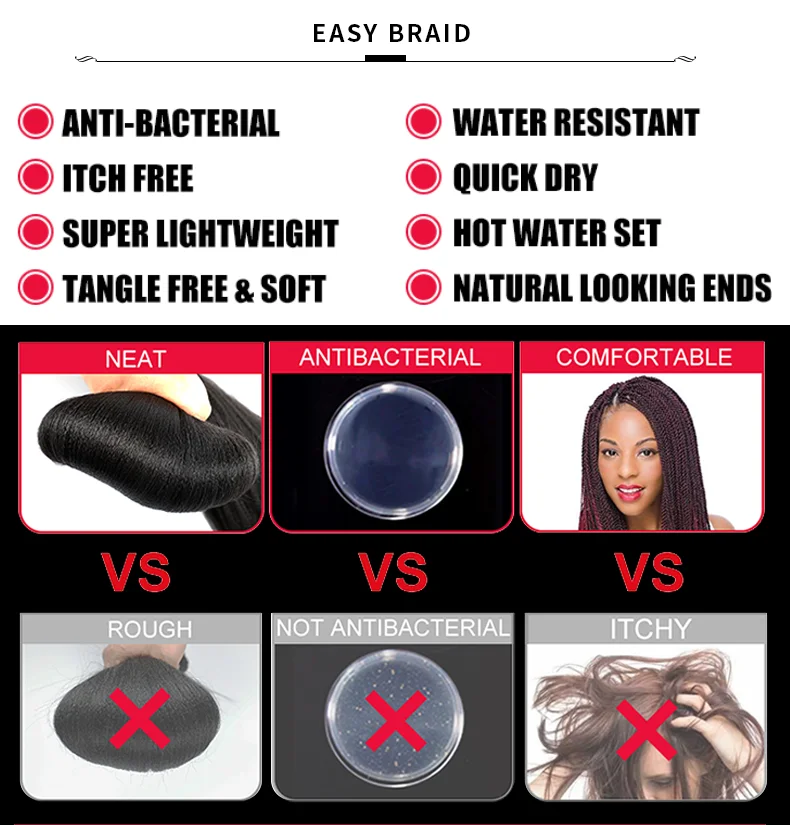 Synthetic Pre Stretched Yaki Ombre Braiding Hair for Hair Extension braiding hair extensions