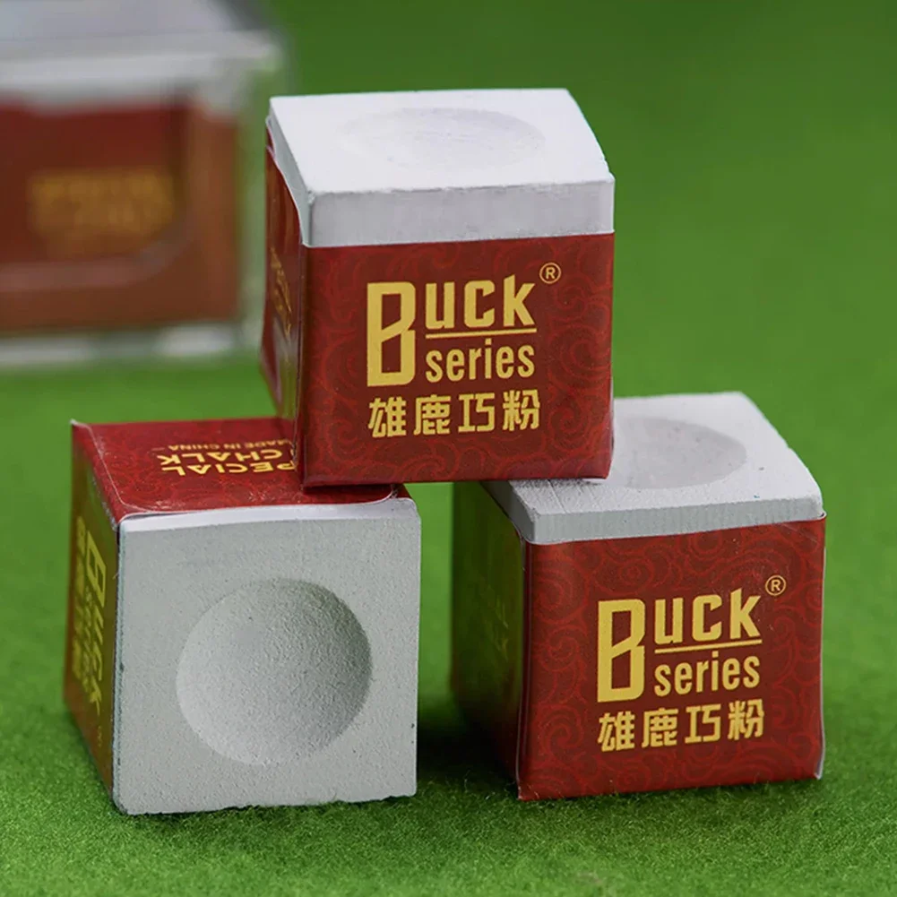 2Pcs No-slip Cue Chalk Pool Cue Tip Calcium Carbonate Billiard Chalks Indoor Sport Billiard Chalk with Transparent Storage Box