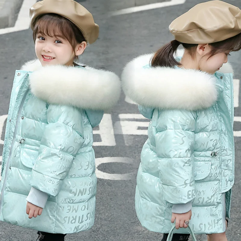 

thicken Winter -30 duck Degrees down Jacket for toddler girl clothes Hooded parka children Coat Kids snowsuit Outerwear clothing