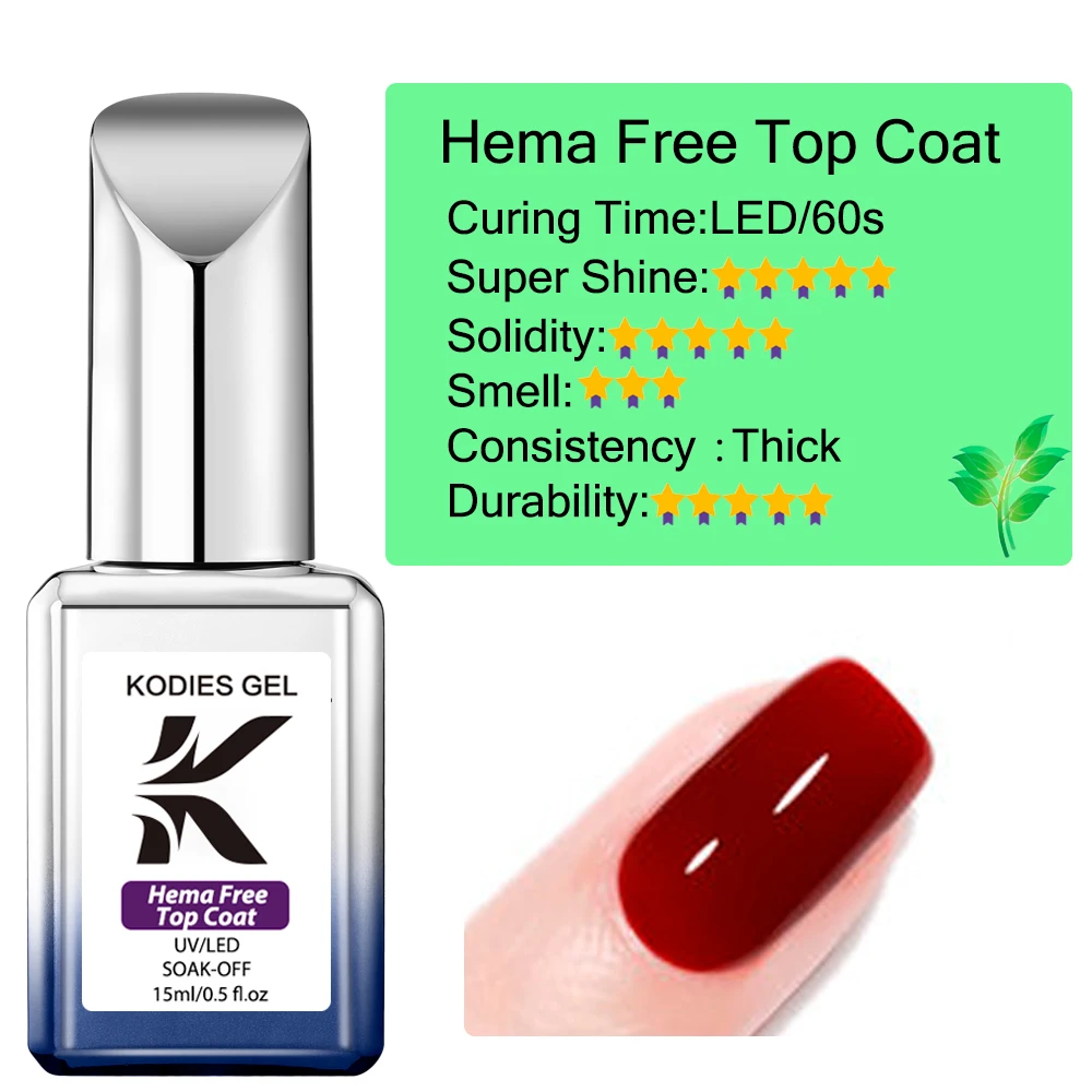 Nail Art Set KODIES GEL 2 PCS/Set Gel Nail Polish Base Coat Top Coat Kit