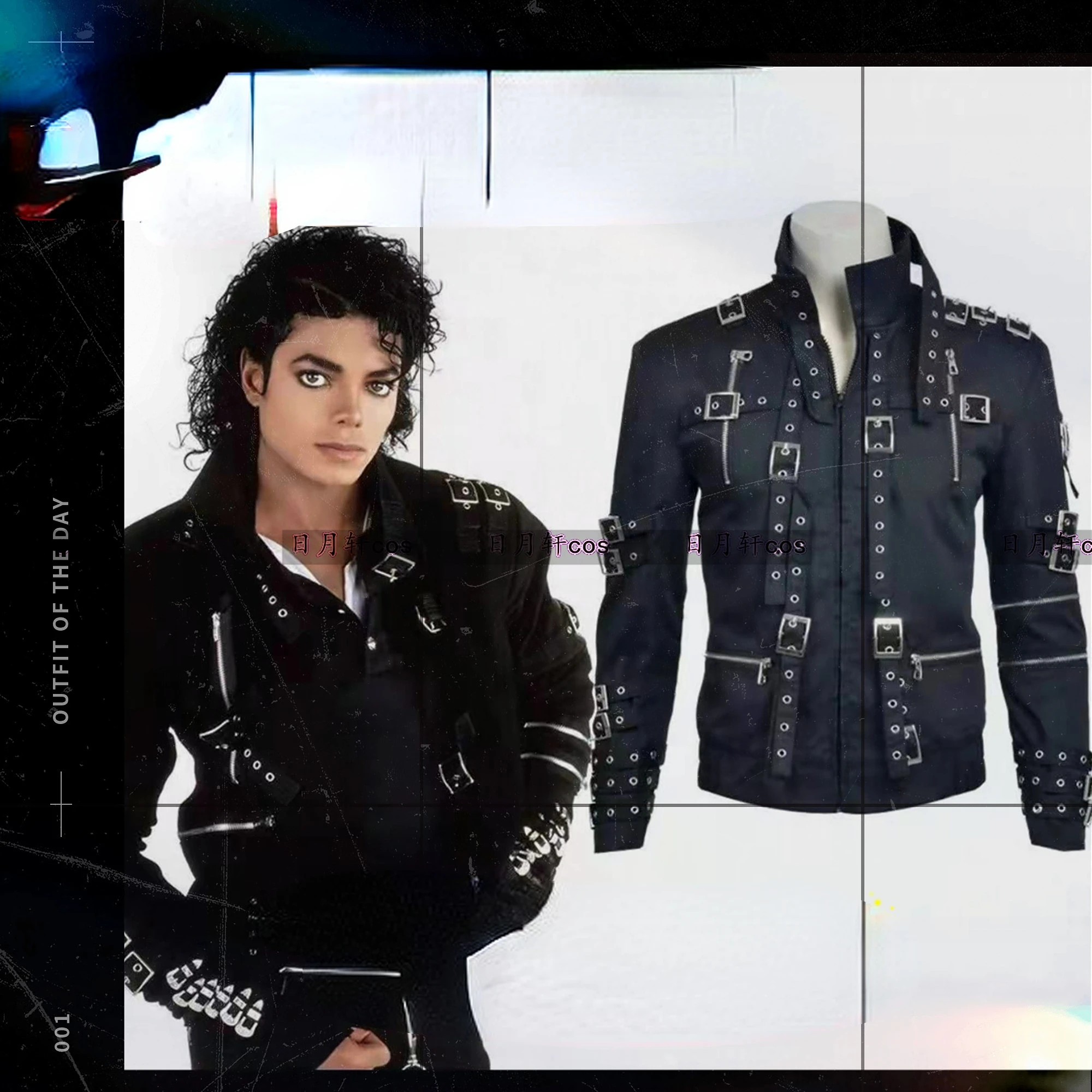 激レア　マイケルジャクソン　実着用品 レア MJ マイケルジャクソンイングランドスタイル黒ジャケット