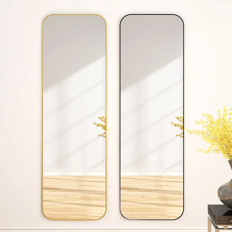 Black Frame Bathroom Mirror Wall Mounted Modern Custom Full Height