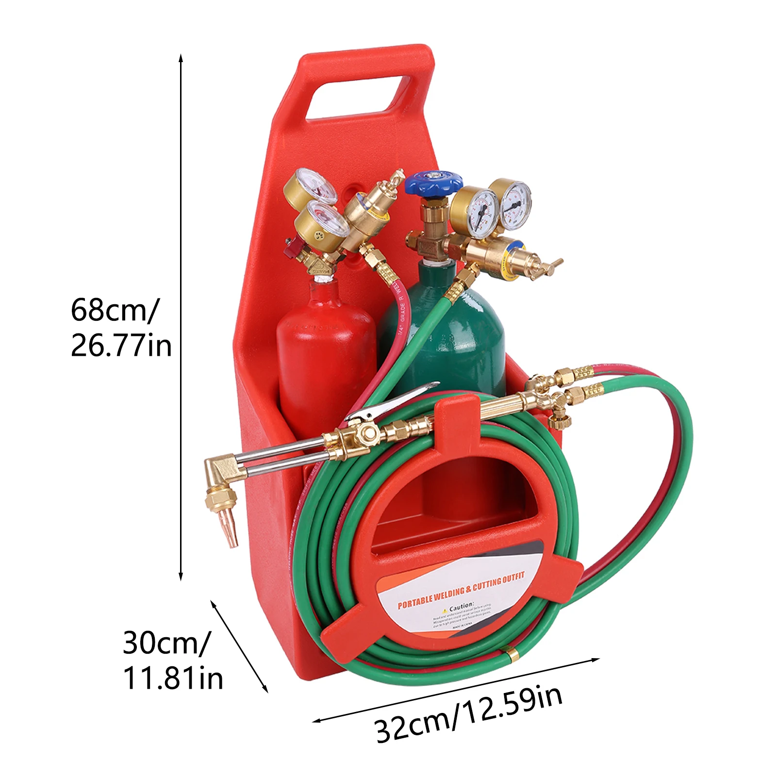 Long Pipe Brass Nozzle Welding Torch Kit with Gauge Oxygen Acetylene, Brass Nozzle Welding Cutting Torch Kit Soldering Equipment 6