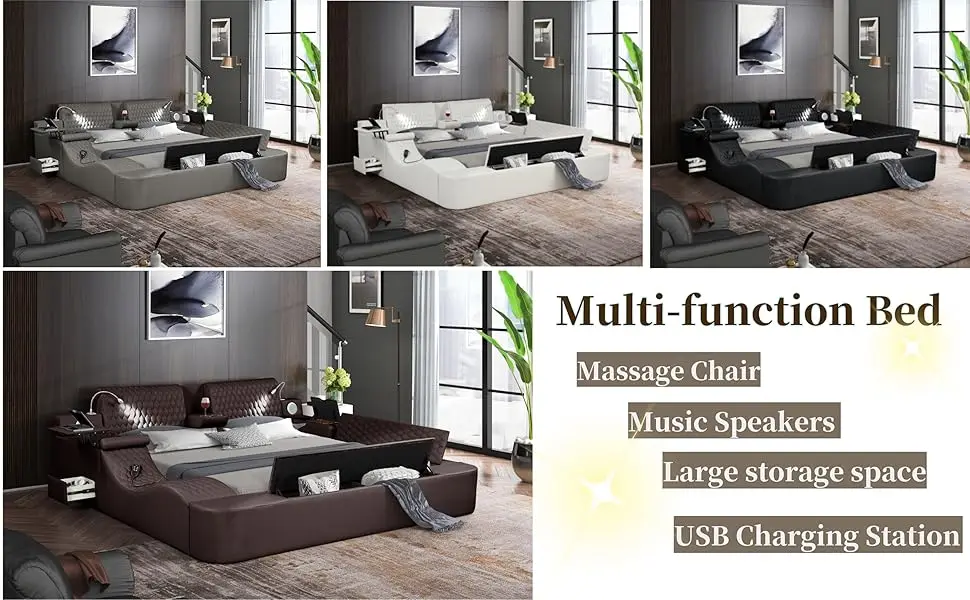 luxury leather bed frame