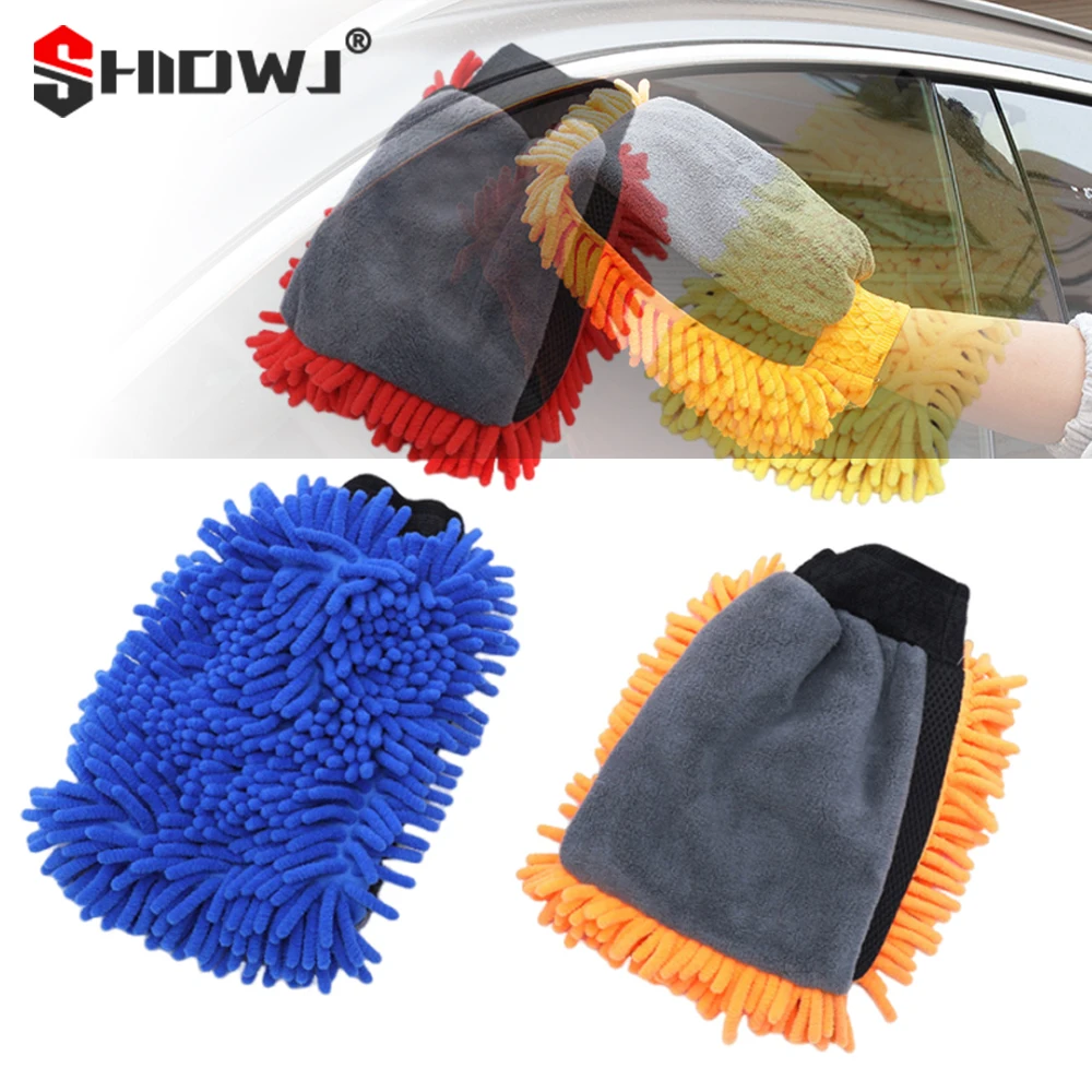 

Waterproof Car Wash Microfiber Chenille Gloves Thick Car Cleaning Mitt Wax Detailing Brush Auto Care Double-faced Glove