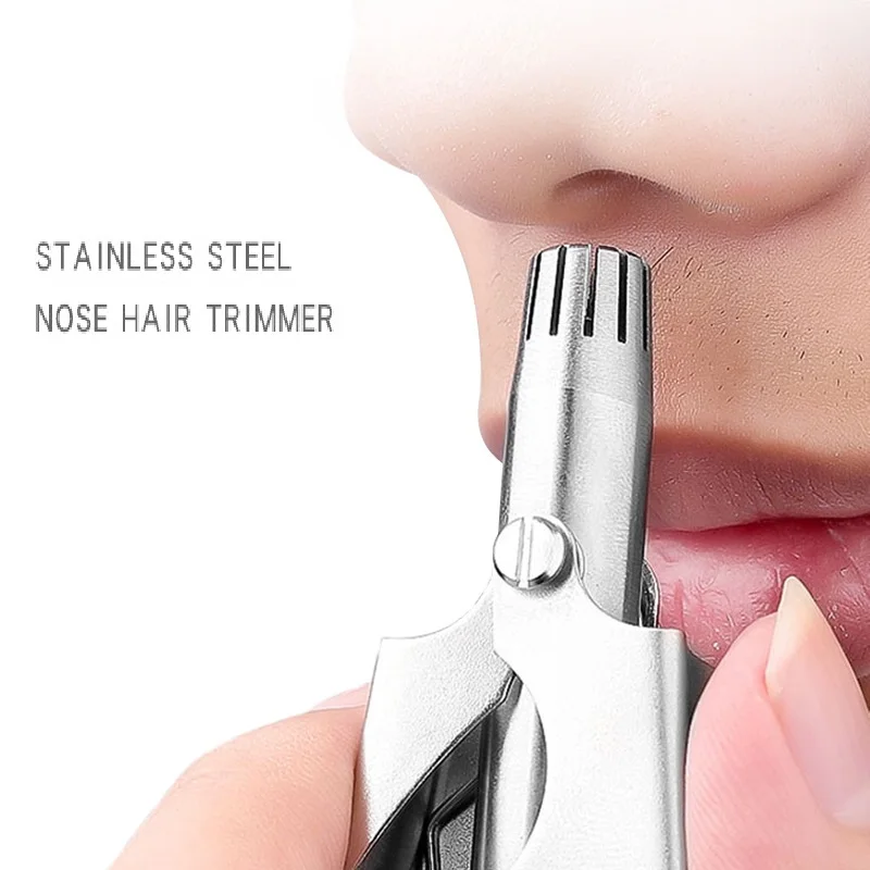 

Portable Manual Stainless Steel Ear Nose Hair Trimmer Painless Safe Nose Hair Removal Razor Shaver for Men and Women Waterproof