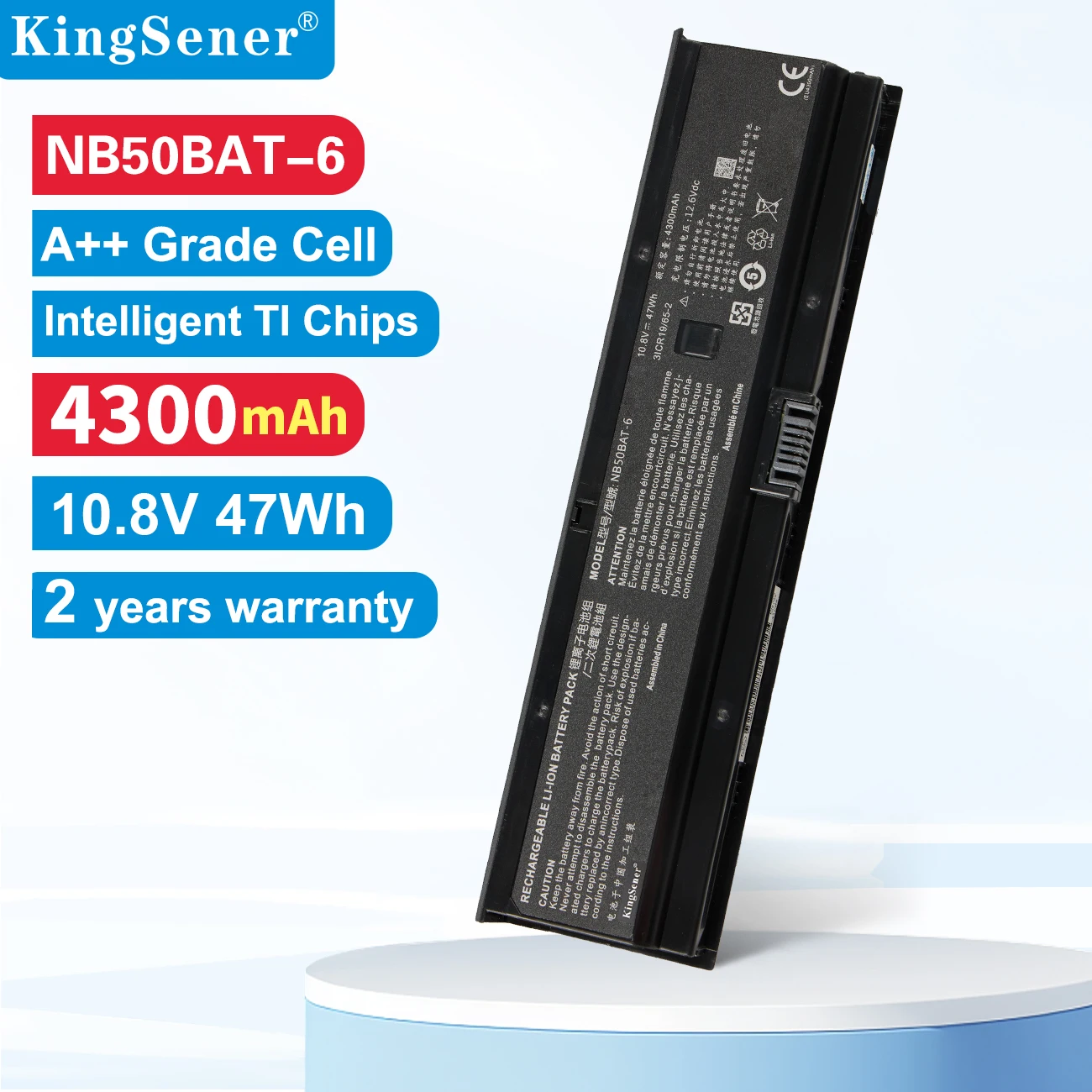 Kingsener Nb50bat6 Bateria do Portátil para Shinelon Huimiezhe Dd2 para Clevo Nb50tk1 Nb50tj1 Nb50tl Nb50tz Nb60ta 10.8v 47wh