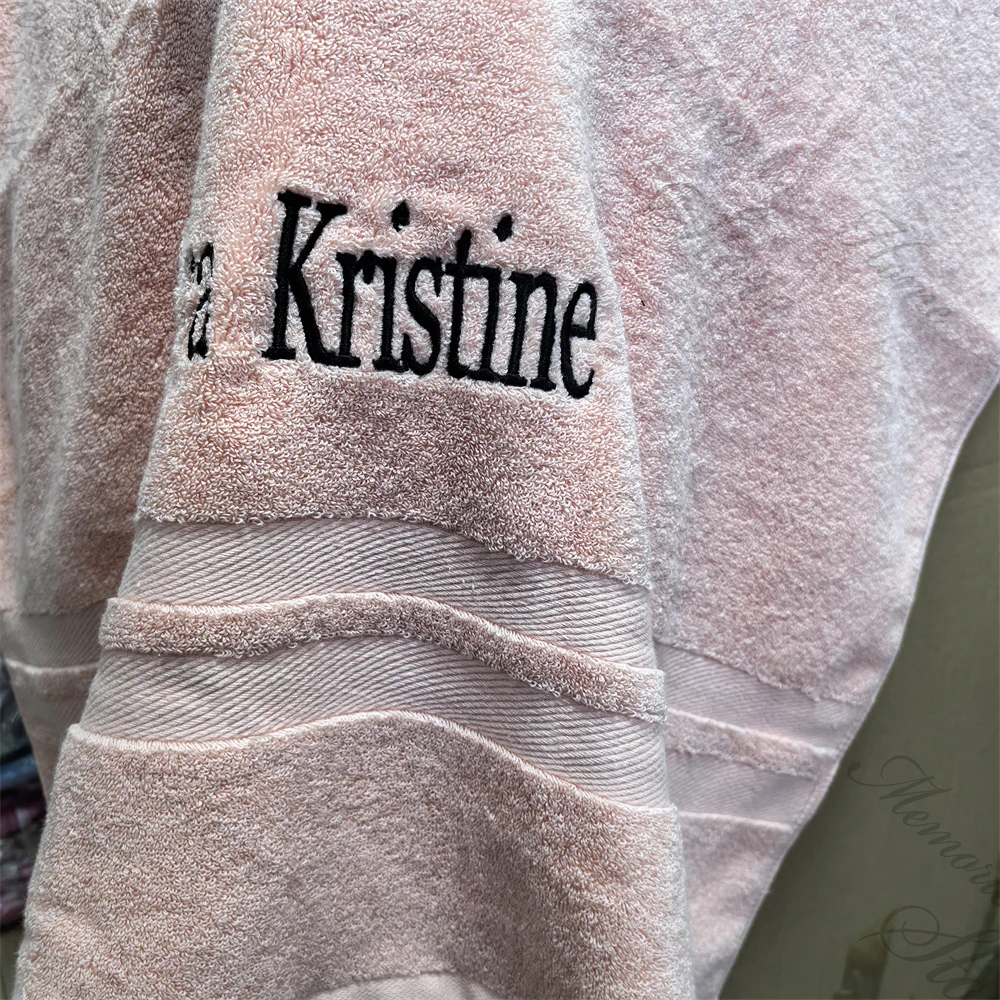 Cotton Hotel Thickened Bath Towels Personalized Embroidered Name Household Soft Cotton Towel Set Party Gift Supply Towels