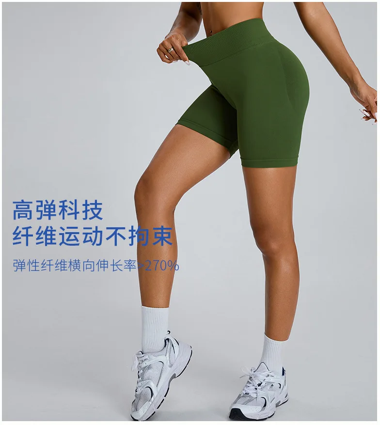Seamless Yoga Shorts Women's Three-point High-waist Sweatpants Nude Quick-drying Fitness Yoga Clothes Gym Shorts Women Leggings