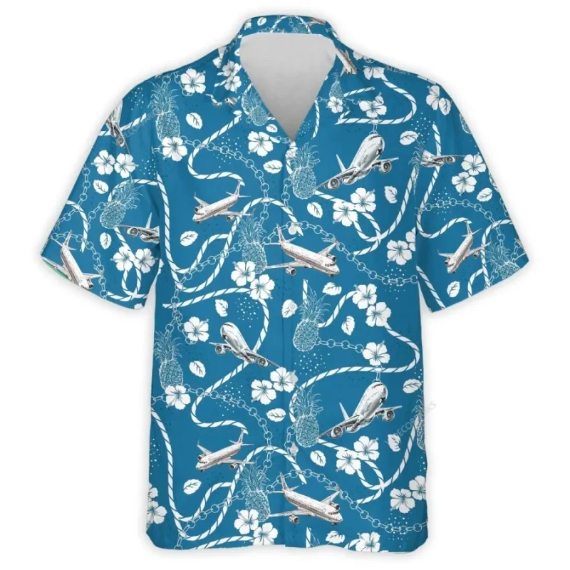 thumbnail image 1 of Camisas hawaianas de moda para hombre, camisetas playeras de manga corta de gran tamaño, ropa informal de playa, ropa formal de verano, 1 of 5
