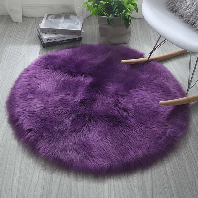 Round Faux Fur Fluffy Rug 6