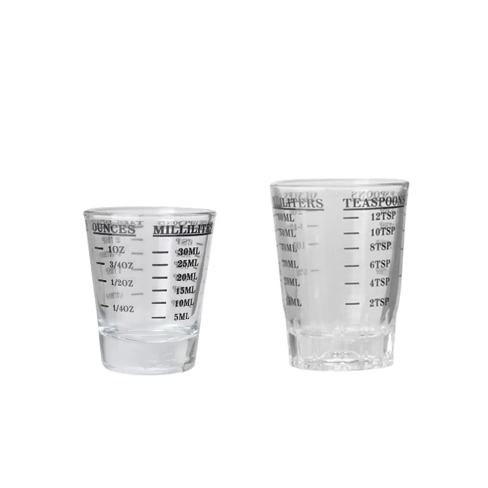 Espresso Shot Glass Thicken Measurement oz Tbs Tsp ml for Spirits Coffee Bean Container Milk Liquor Mixing Delicious Beverage