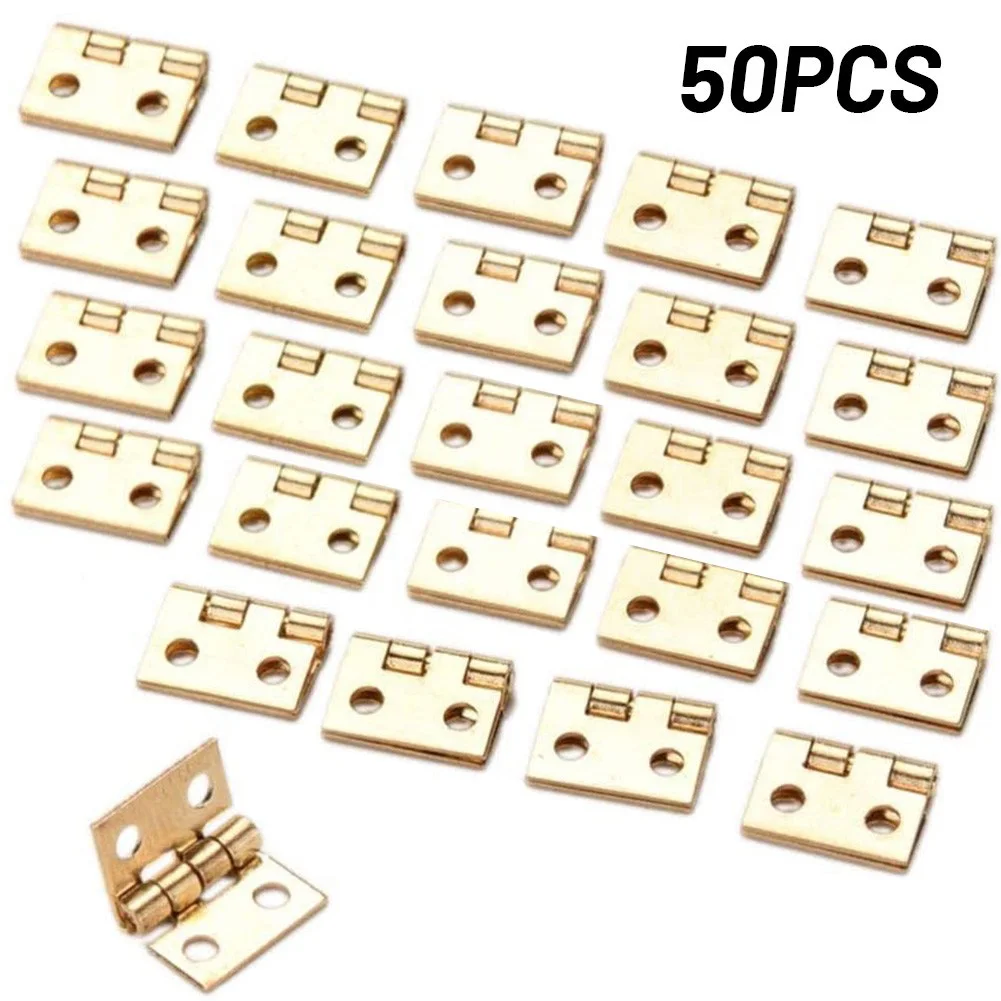 Description Picture 5 of item50pcs Mini Brass Hinge For Small Craft Door Box Accessories Gold 8*10mm Miniature Cabinet Furniture Fittings Home Hardware