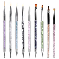 9PCS Acrylic Gel Nail Art Brush Set for Nails,Manicure Brush Tools Kit for Home Professional Salon,Nail Liner Brush and Dotting 1