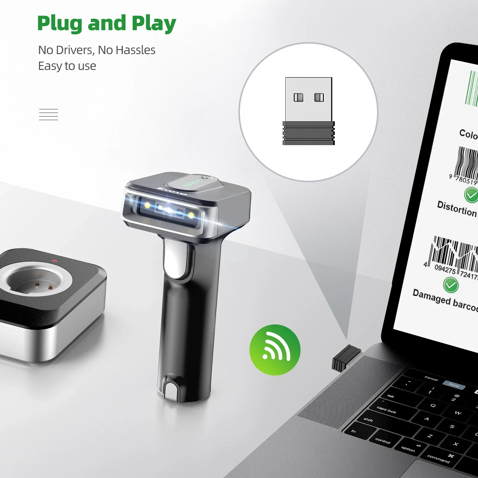 Batterie 2500 mAh et indicateur de puissance du scanner Eyoyo