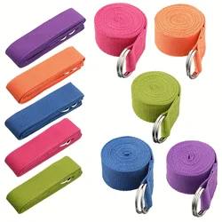 Enhanced Flexibility Yoga Strap with Adjustable Metal D - Ring Buckle for Stretching, Pilates, and Dance (Purple)