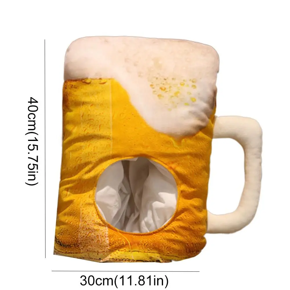 Creative Plush Funny Beer Hat Photo Props Soft Cute Beer Hat Novelty Plush Cap Kids