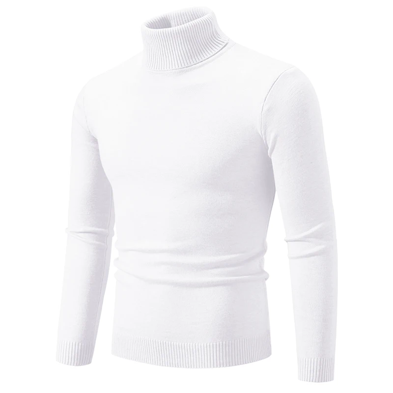 New Winter Turtleneck Thick Mens Sweaters Casual Turtle Neck Solid Color Quality Warm Slim Turtleneck Sweaters Pullover Men 5