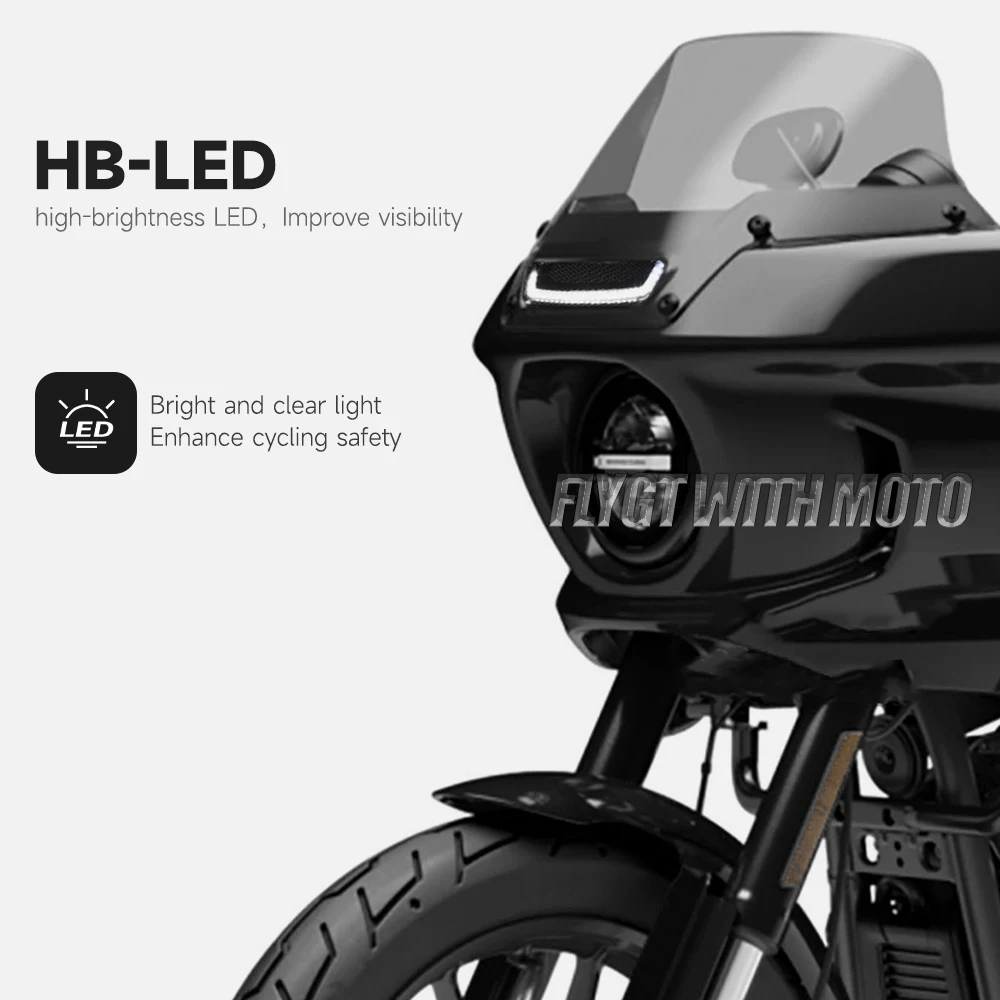 Harley Softail Low Rider ST El Diablo FXRST FXLRST 2022-2024 용 새 화이트 트레이서 헤드 라이트 벤트 액센트 LED