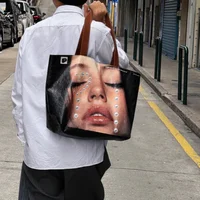 Y2k – sac fourre-tout imprimé Animal, sac à bandoulière créatif en papier Dupont, léger, grande capacité, sac de Shopping pour femmes 4