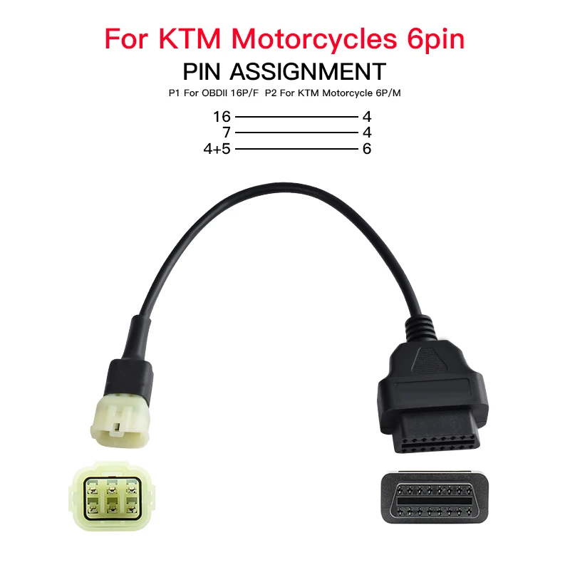 Разъем OBD2 для KTM мотоцикла 6-контактный