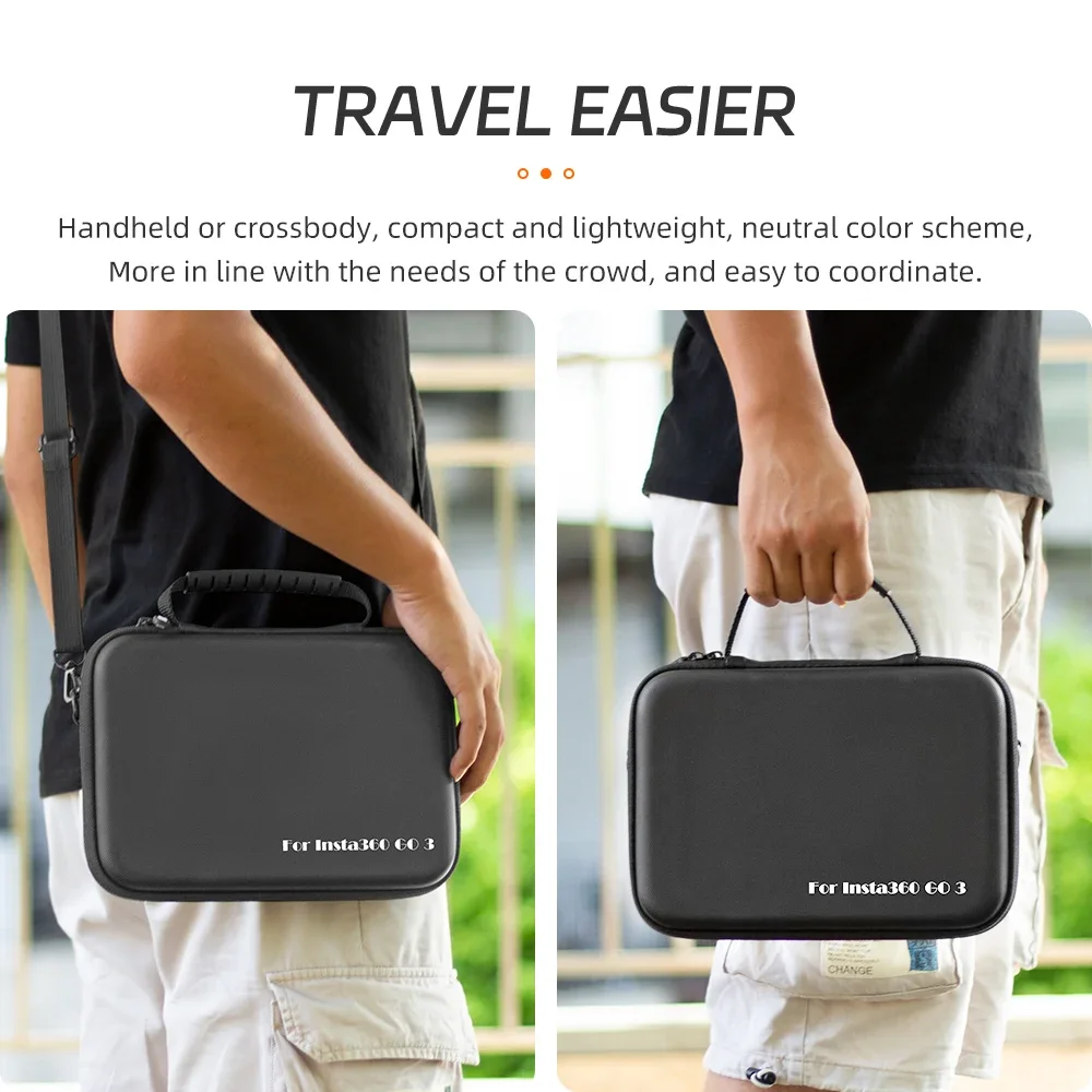 Insta360 GO 3S/GO 3 액션 카메라용 XFJI 휴대용 케이스, 여행용 핸드백, 보호 박스, 카메라 액세서리 가방