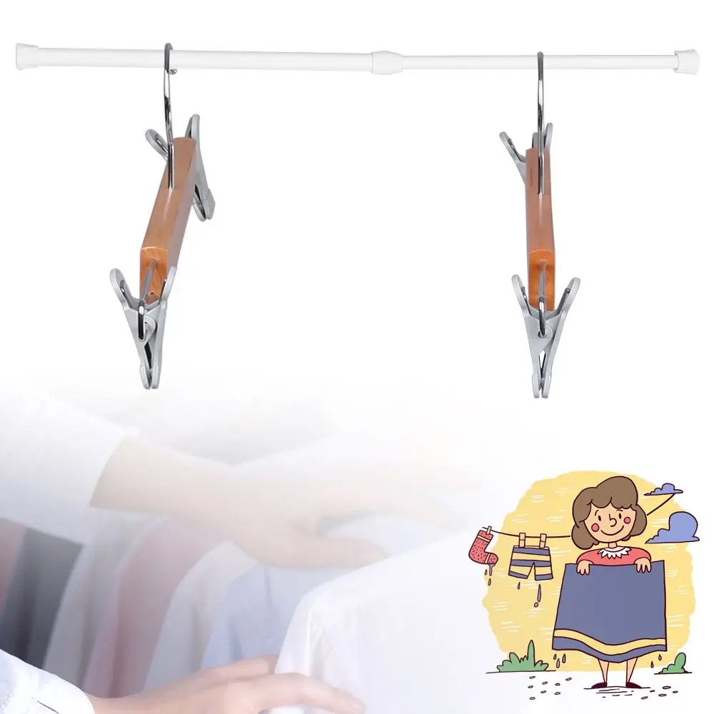 Metal Extendable Telescopic Rod for Hanging Curtains and Shower