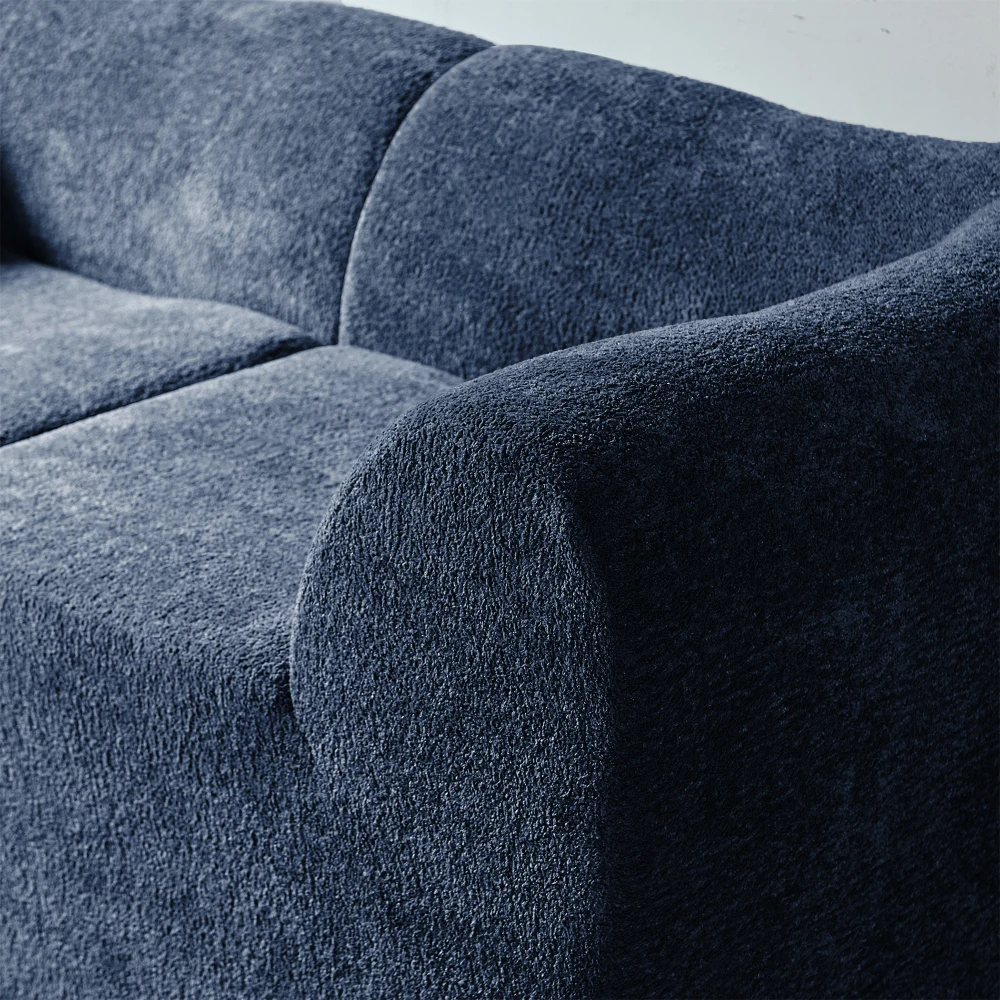 Modernes 2-Sitzer-Samtsofa mit Kissen – platzsparendes Loveseat für Wohnzimmer, Büro, Wohnung – weiches Kompressionsdesign – Detail 11