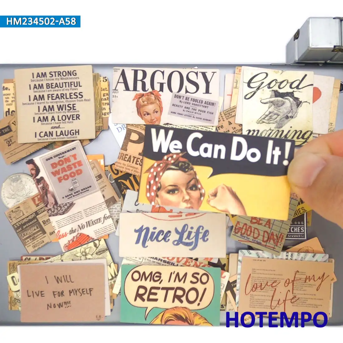 

20/30/58PCS Newspaper Cutting Stickers Nostalgic Style Retro Posters Decals for Laptop Diary Luggage Car Bike Phone Sticker Toys