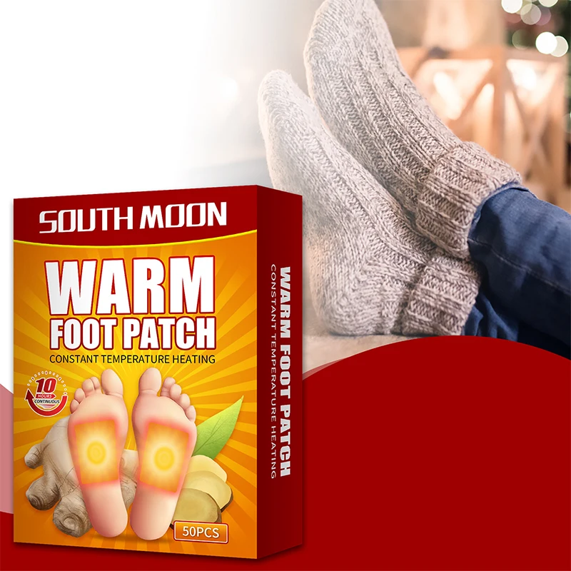 50pcs Warm Foot Patch Self Adhesive Ginger Foot Warmer Patch Natural