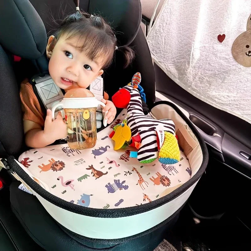 Multi-functional Practical Convenient Dinner Tray, Car Seat Tray, Child Seat Eating Baby Stroller Storage Tray