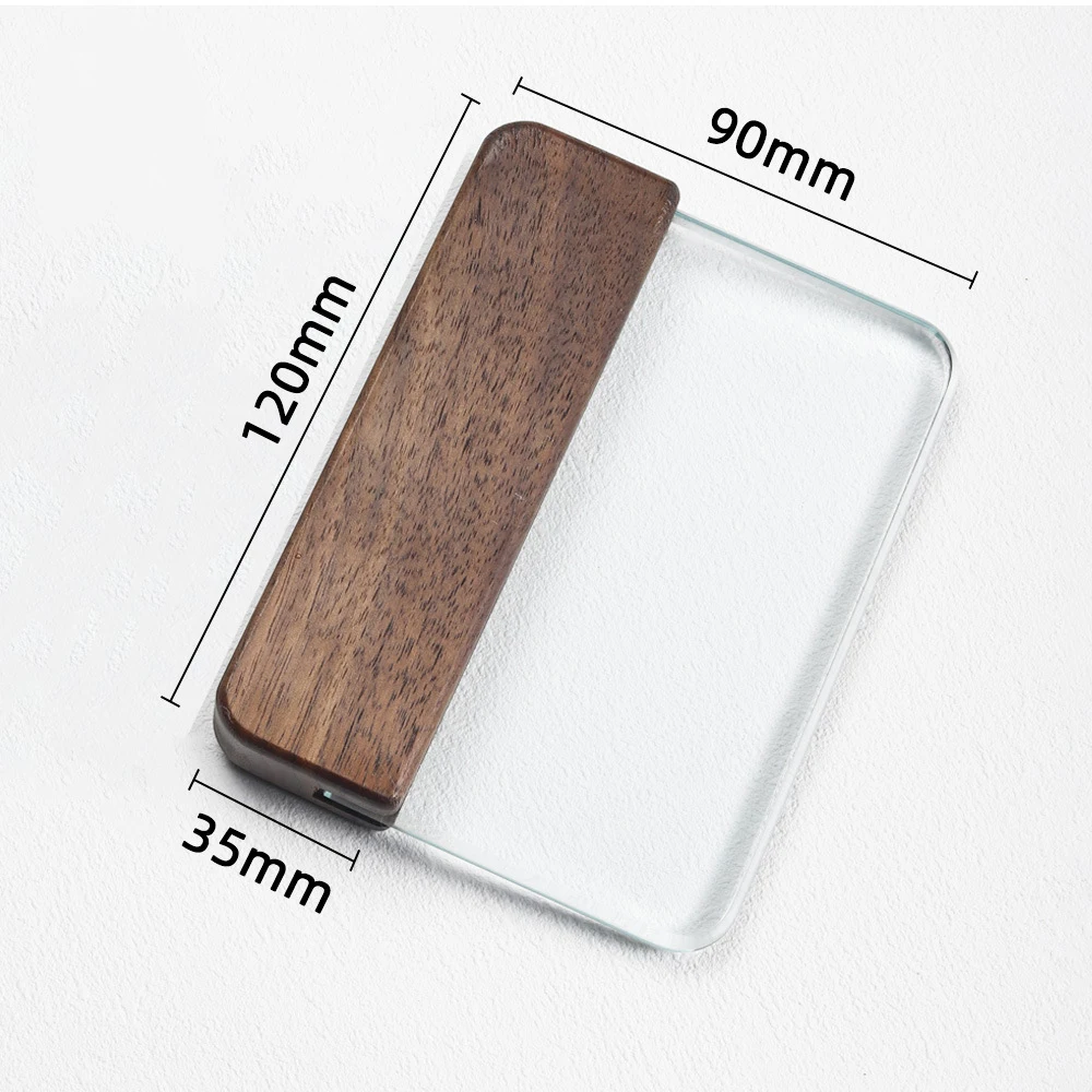 8MM Tempered Glass Hand DIY Leathercraft Tools Glue Scraping Board Walnut Glass Scraper Gluing Sheet Auxiliary Tools