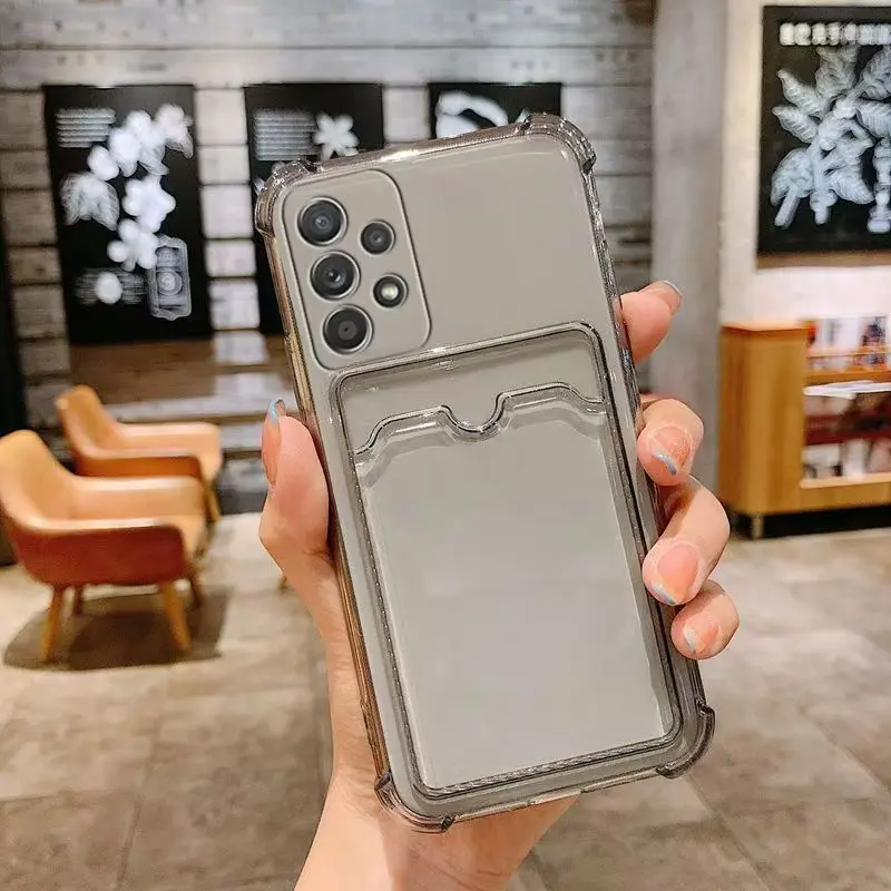 Elegant Card Holder Wallet with Transparent TPU Soft Cover