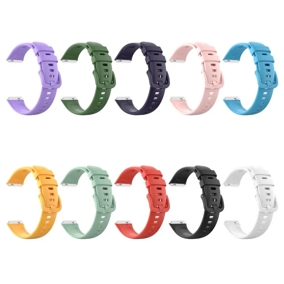 FYISWHO Cinturino Sportivi per Huawei Band 7, Bracciale di Ricambio in Silicone Nero, Resistente all'Acqua, Compatibile con Huawei Band 7