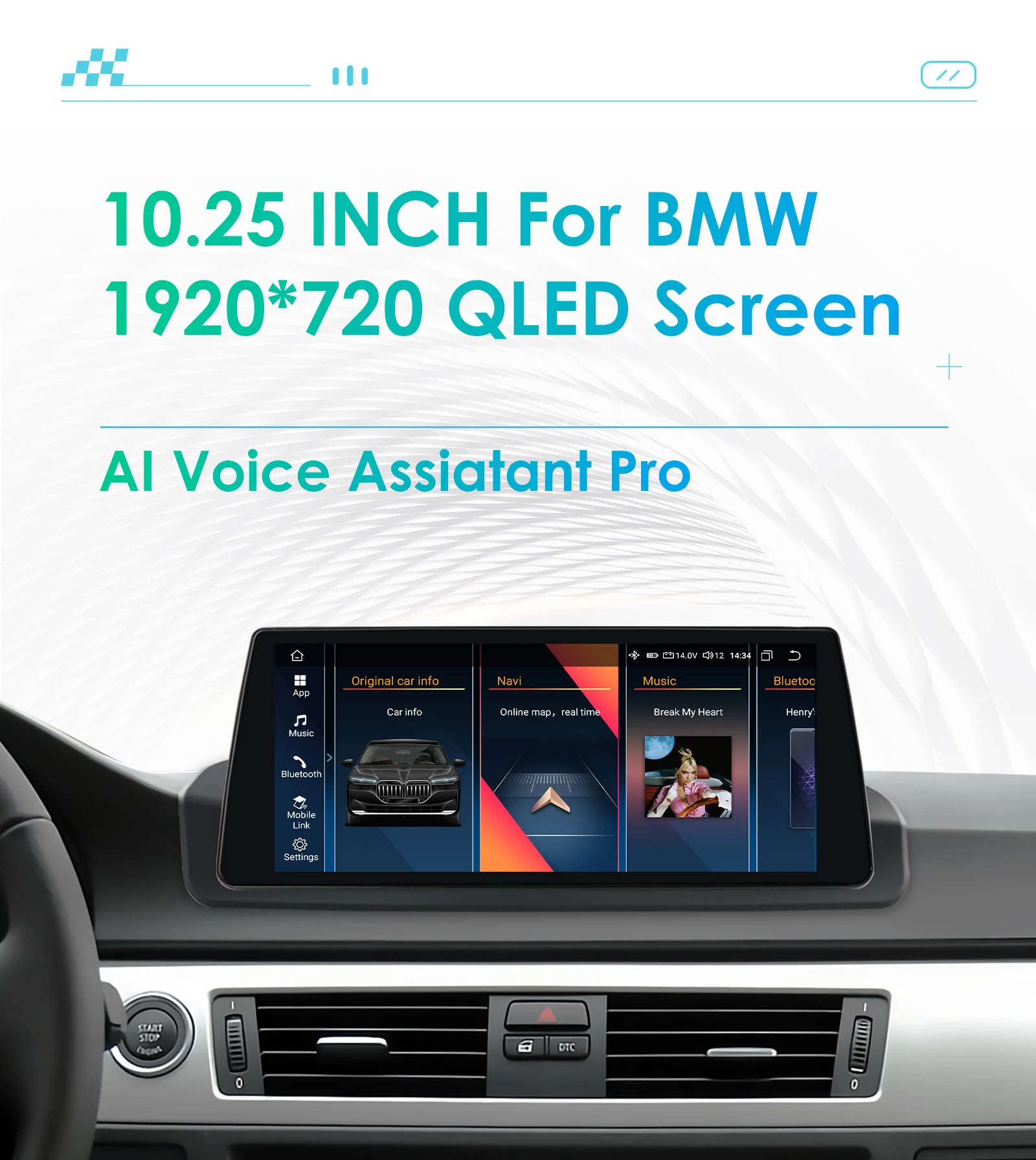 10,25 Zoll Multimedia-Player für BMW 3er E90 2005–2012, Linkshänder, Autoradio, Carplay, Android, Auto, GPS, WLAN, Video – Detail 1