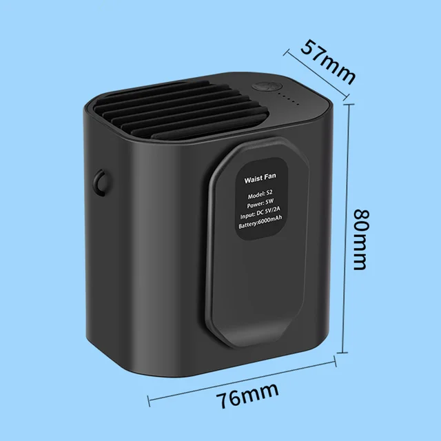 Portable Hanging Waist Fan USB Charging Electric Fan 3 Wind Speed Bladeless Waist Hanging Fan For Outdoor Camping Travel 5