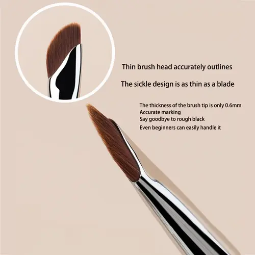 Sickle Eyeliner Brush Eyeshadow Blade Brush Detail Brush Diagonal Eyebrow Brushes Undereyelid To Sleeping Silkworm Makeup Tools - Image 3