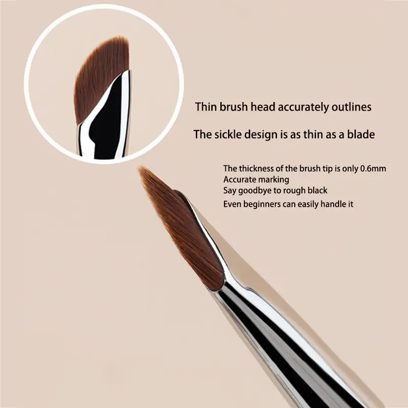 Sickle Eyeliner Brush Eyeshadow Blade Brush Detail Brush Diagonal Eyebrow Brushes Undereyelid To Sleeping Silkworm Makeup Tools - Image 3