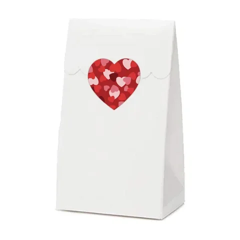 

500pcs Heart Shape Labels Valentine's Day Paper Packaging Sticker Candy Dragee Bag Gift Box Packing Bag Wedding Thanks Stickers