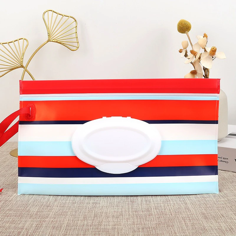 Borsa per salviette umidificate in EVA, custodia portatile per salviette per neonati, con coperchio ribaltabile e cinturino a scatto, ricaricabile, utilissima scatola porta fazzoletti, accessori per passeggino - immagine 3