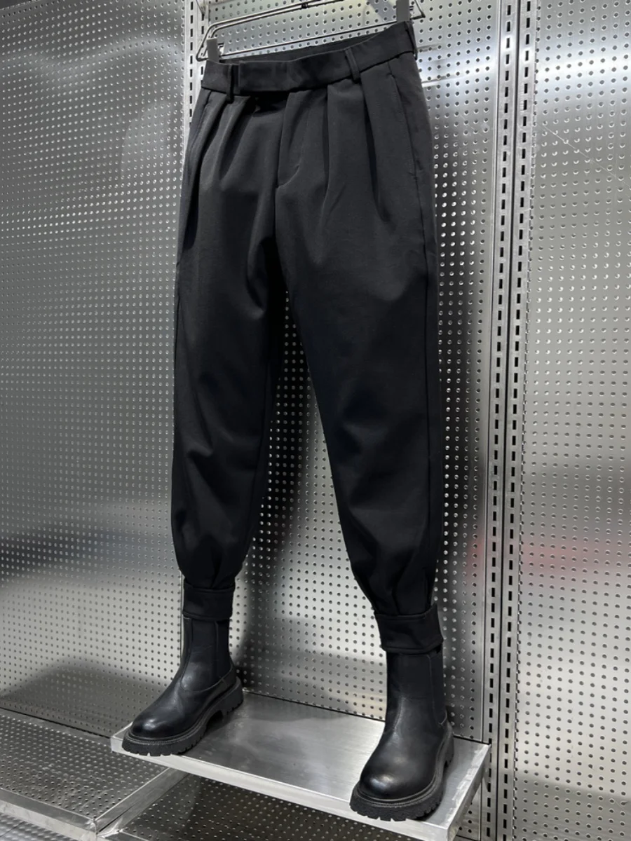 Men's Casual Fce Lined Small Footed Harlan Pants Autumn Winter Faion Brand Trendy Haome Straight Leg Long Pants