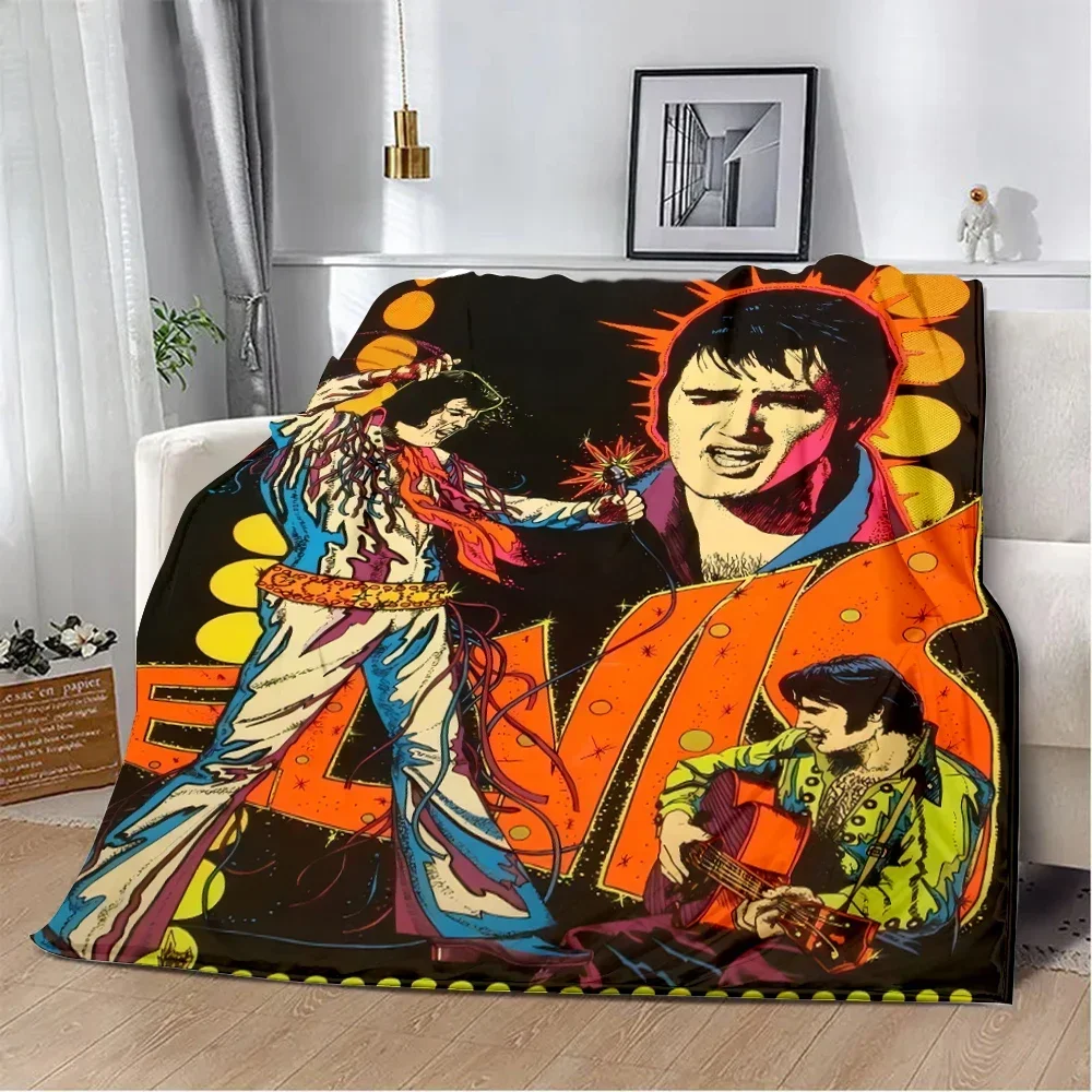 The King E-Elvis Presley Printed Blanket Picnic Blankets Warm Blanket Soft and Comfortable Blanket Home Travel Birthday Gift 2
