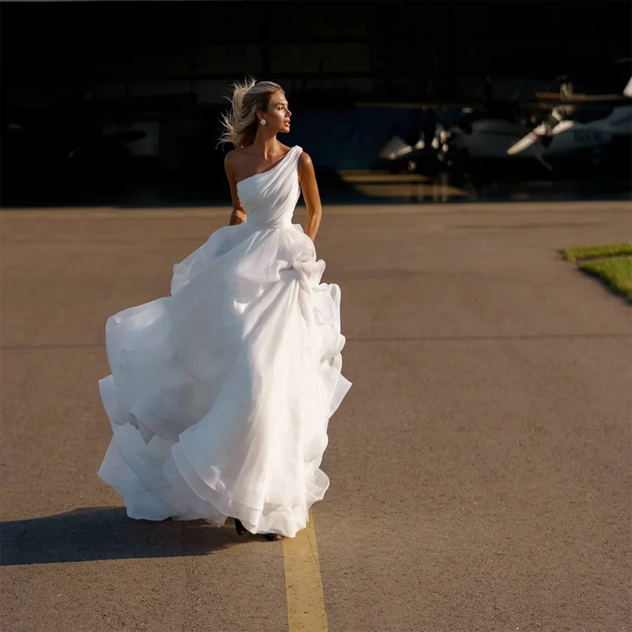 

Плиссированное Платье на Одно Плечо без рукавов для выпускного вечера Пышная юбка с длинной накидкой с открытой спиной вечернее платье на молнии Вечернее платье