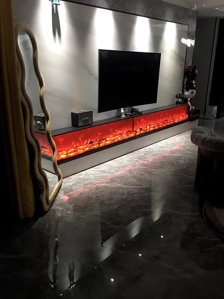 Modern independent intelligent 220v electric fireplace 55 inch modern decorative realistic flame electric fireplace YX231TB