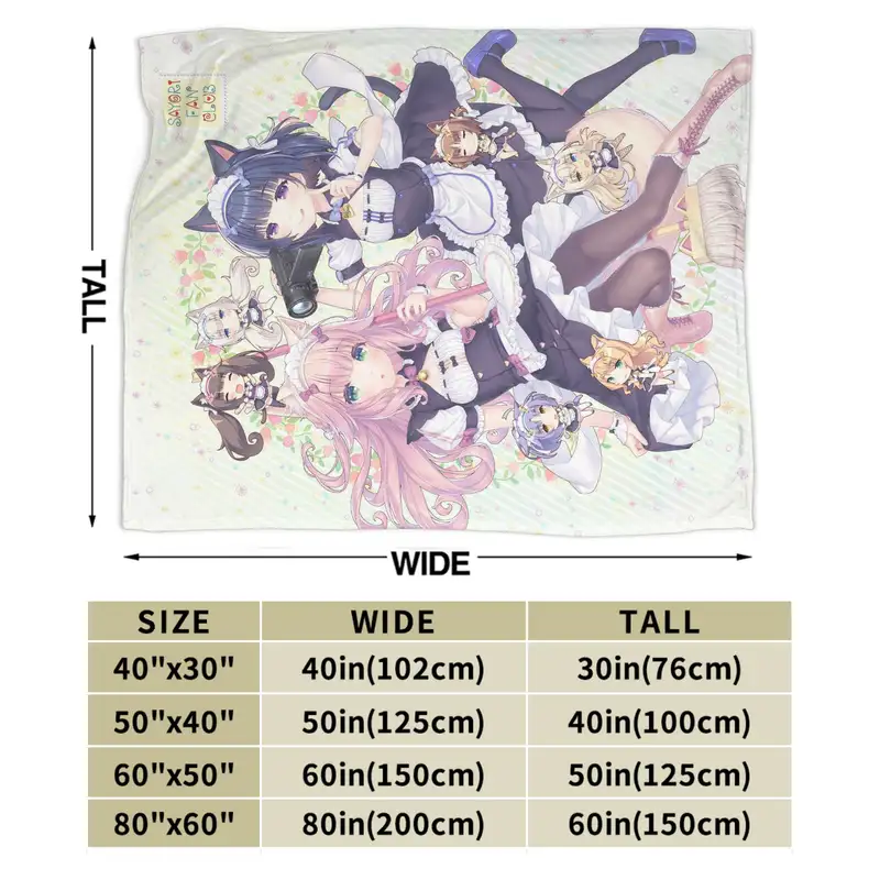 Shigure Minaduki and Fraise Nekopara Anime Blanket  Flannel Funny Soft Throw Blankets for Bed Sofa Autumn/Winter - Image 4