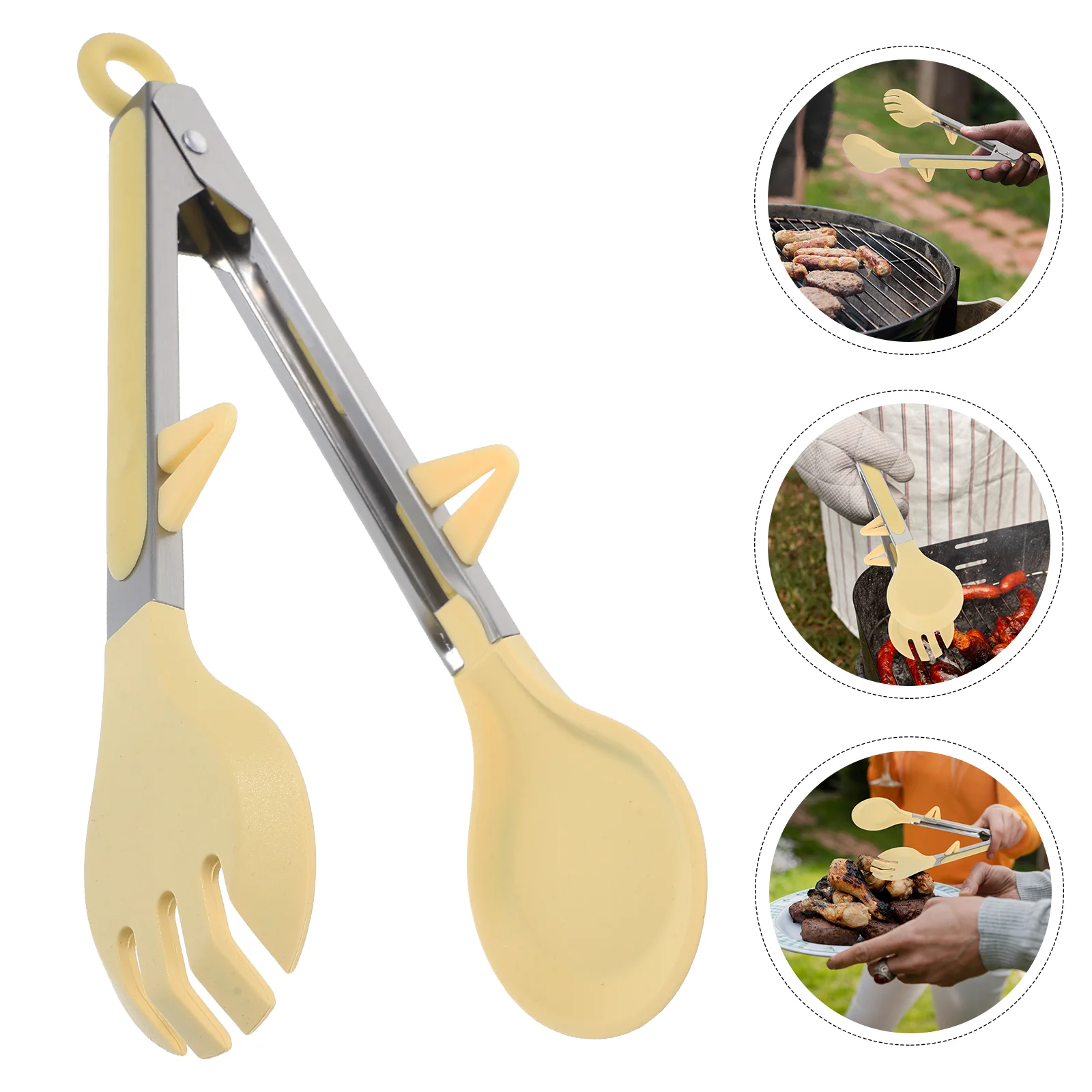 

Bbq Tongs Desserts Barbecue Camping Serving Stainless Steel Food Clamps Pasta Kitchen Clip Ins