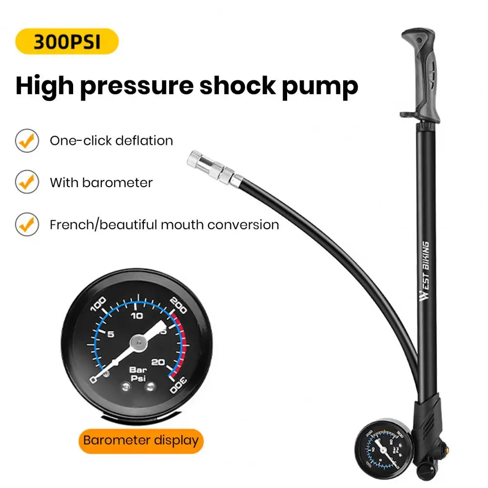 300psiHighPressureBicyclePumpForForkRearSuspensionShock