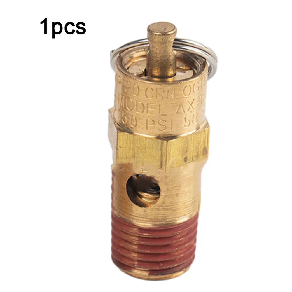 ARC-POWER 50 PSI Brass Safety Relief Valve - 1.25" NPT, For Air Compressor Tanks