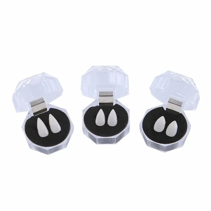 Vampire Fangs Resin Teeth - Cosplay & Halloween Party Props (2-Pack)